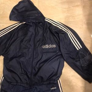 Adidas hoodie vintage windbreaker suit...